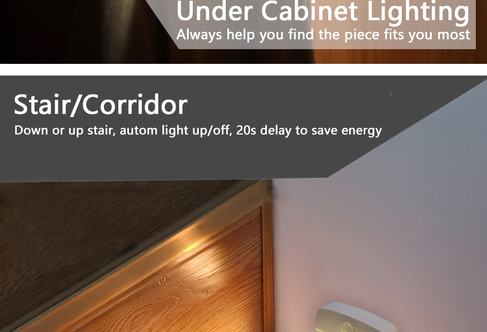 0.8W 30LM Plug In Night Lamp PIR Sensor 100 Degree For Closet Aisle Hallway