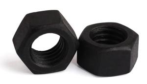 China Grade 2H Black Oxide Steel Extra-Wide Hexagon Nut Steel Heavy Hex Nuts factory