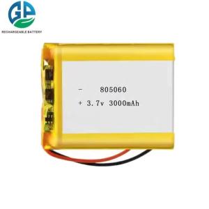 China High Temperature KC Rechargeable Lipo 805060 3.7v 3000mah Lipo Batteries Customized High Capacity Lithium Battery factory