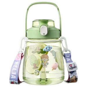 China 7.4X18.2cm Pretty Water Bottle With Straw , Portable Cute Straw Water Bottle factory