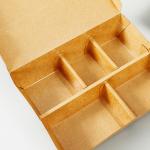 Disposable 5 Squares Wood Pulp Paper Lunch Box for Eco-friendly Fast Food