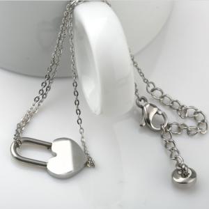 China Fashion Jewelry Stainless Steel Heart-Shaped Bracelet , Love shape lock hand chain factory