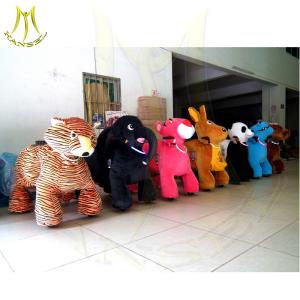 China Hansel safe battery moving coin operated amusement party outdoor playground children motorized plush riding animals factory