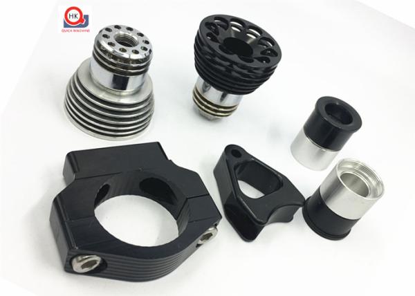 Black Chrome Custom Machined Metal Parts , 7075 Aluminum LED Light Components