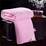 Natural mulberry silk quilt 100% cotton jacquard fabric in light pink /dark pink