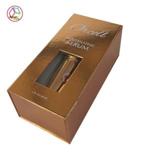 China Boutique Makeup Packaging Boxes Gold Color Plastic Insert OEM Service factory