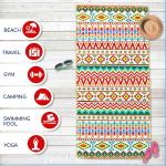Printed Microfiber Suede Beach Towel Absorbent Soft Durable