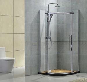 China Round Corner Stainless Pivot Shower Enclosures 8MM Clear Nano Tempered Glass For Apartment factory