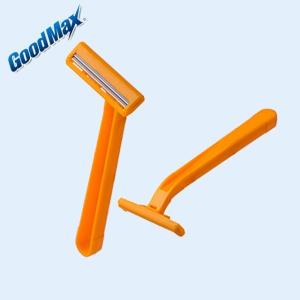 China Orange Color Twin Blade Disposable Razor Customized Logo With Anti - Drag Blades factory