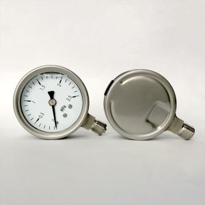 China SS 316 2.5 MPa Glycol Filled Pressure Gauge 16 Bar NPT Radial Connection factory