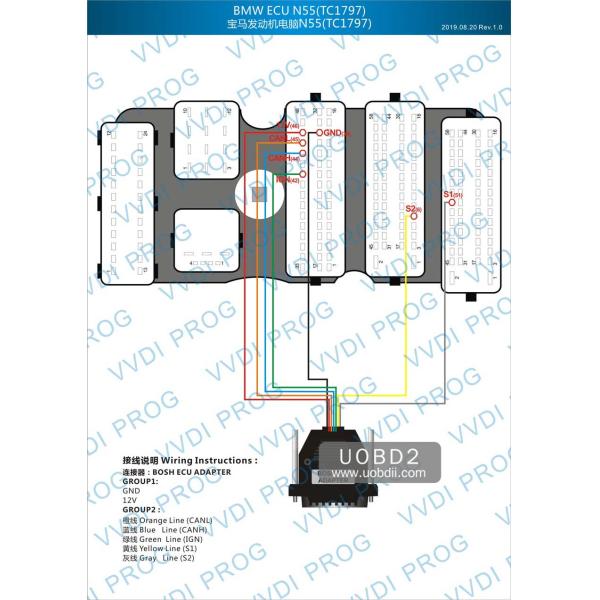 Original Xhorse VVDI Prog Programmer with Bosch ECU Adapter Read BMW ECU N20 N55 B38 ISN without Opening