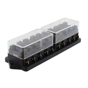 China 10 Slots Circuit Blade Fuse Blocks Fuse Box Holder PA66 6.3mm For Bus on sale