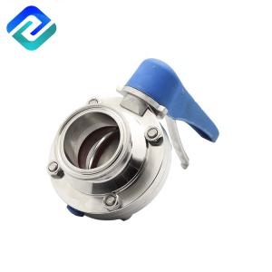 China 1 Inch Dn300 Butterfly Valve Vacuum Sanitary Trigger Handle Hygienic 316ss factory