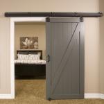 Modern HDF Barn Internal Wooden Sliding Doors 214cm 6 Layers PU Painting