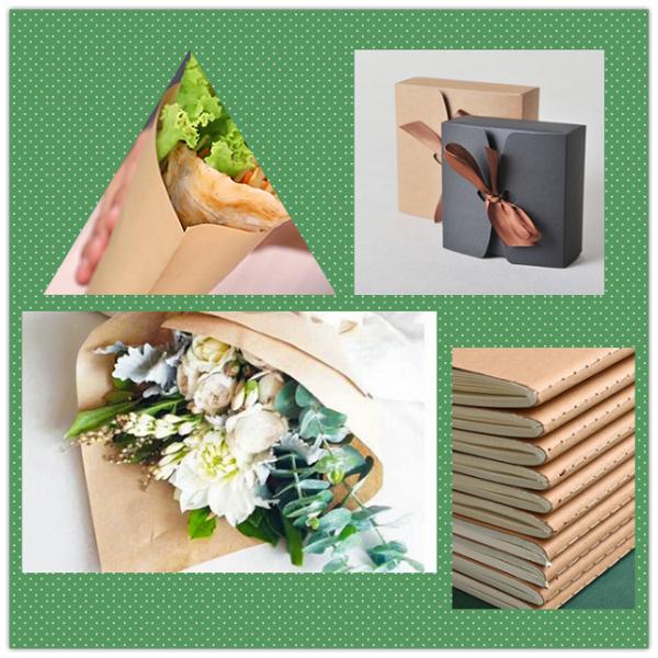 80gr Uncoated And Recycled Food Wrapping Kraft Paper Roll In Brown Color 