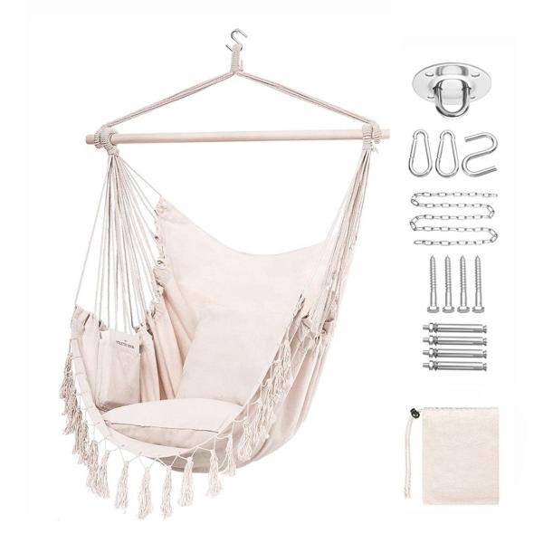 Hanging Chair Garden Outdoor Hammock Camping With Wooden Hammock Chair Boho