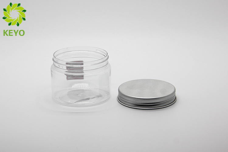 Clear PET Plastic Body Butter Containers 150g Round Shape With Aluminium Cap