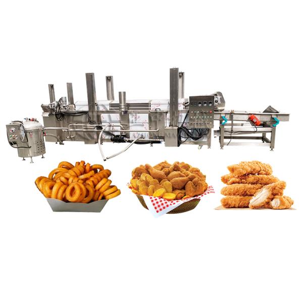 China Small Scale Conveyor Belt Automatic Frying Machine Continuous Fryer factory