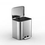 11.5L*2 Square Stainless Steel Soft Close Pedal Bin for Recycling and Waste