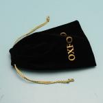Fair Lovely Advertising Black Velvet Drawstring Bag For Sunglasses / Cell Phone