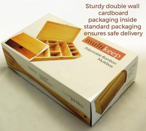 China 8 Compartments Bamboo Storage Box , Wooden Tea Organizer Heavy Metal Free factory