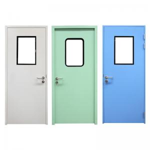 China Modern Polymer Cleanroom Steel Door Double Glazing Stainless Steel Hospital Door factory
