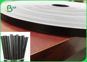 China BPA Free 60gsm Solid Black Straw Food Grade Paper Roll For Cocktail 100% Biodegradable factory