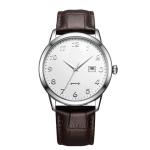 Leather Straps Chronograph Wrist Watch 42mm Dial 220mm Belt