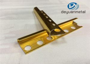 China 6063 T5 Aluminium Metal Edging Strip With Polishing Golden factory