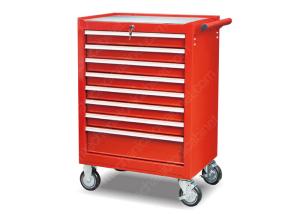 China Red Stand Up Tool Cabinet Chest , Tool Box Chest Cabinet Bell Bearing Drawer Slides Large Rolling factory