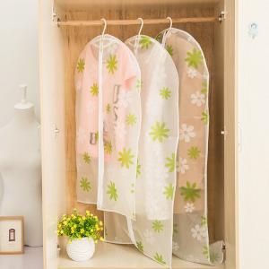 China Transparent closet Hanging Garment Bags flower Printed with Silver Trim Zip factory