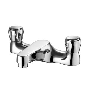 Simple  Bath Shower Mixer Taps Polished Bright Brass Bathroom Faucet Taps