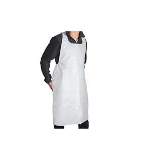 China 90X133cm Medical PE Disposable Apron White Dirt Proof With Sleeves factory