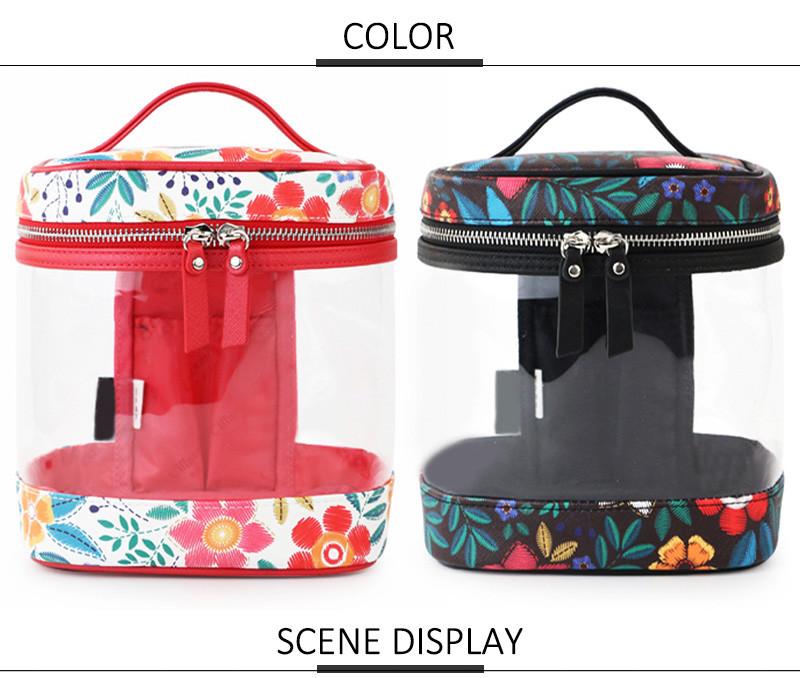 Professional Customized Transparent PVC Toiletry Bag Cosmetic With Mirror