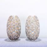 FDA Golden Decorated 20.6cm Crystal Decorative Glass Vases