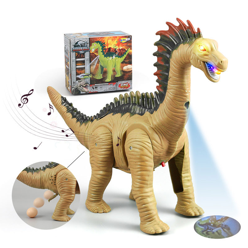 Finished Goods Children's Toy Dinosaur with Long Neck Laying Eggs and Walking Feature
