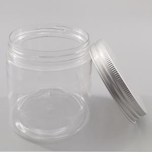 China 7.0oz/200ml PET Clear Plastic Jar With Aluminum Cover, Wide Mouth Jar For Food Snacks Cosmetic Packaging Storage Tank factory