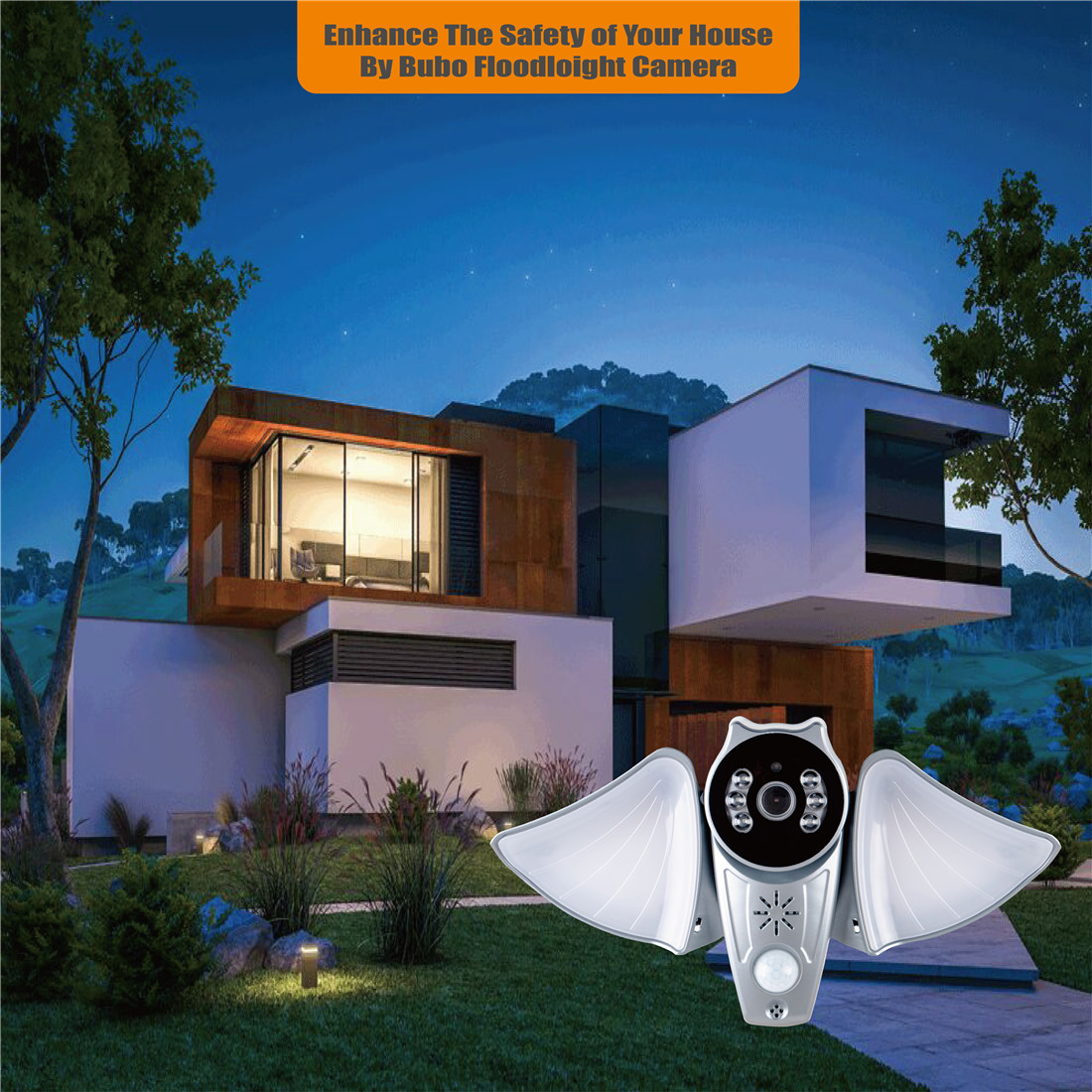 Smart Lighting Camera Flood Light Humanoid Trigger Wi-Fi IP Audio 2MP Security CCTV_copy(COOLED-01)