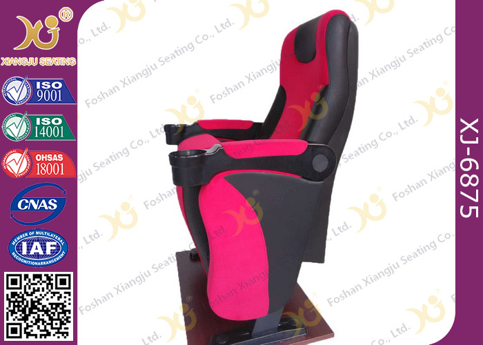 Plastic Back Cover Theatre Seating Chairs With Full Upholstery Cover Seat Padded