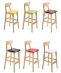 OEM Service Accepted Natural Solid Wood Bar Stool for High Chair Furniture and