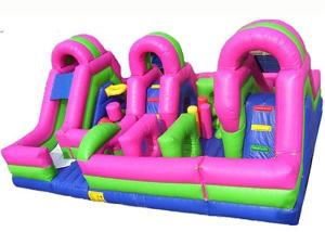 China Large Inflatable Fun City / Inflatable Amusement Park With triple Obstacle Course Combo factory