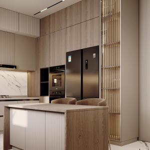 China Professional Suppliers Custom Wood Grain Kitchen Cabinets Solid Wood Kitchen Cabinet factory
