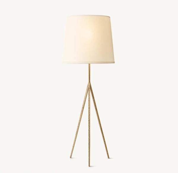 Cotton Linen Tapered Drum Shade Modern Contemporary Floor Lamps Sculptural