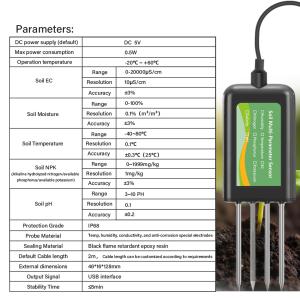 8-in-1 Soil Sensor For Android NPK PH Moisture EC Salinity Meter
