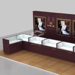 10mm Thick MDF Glass Watch Display Counter 120*62cm Glossy Plated