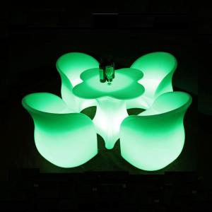 China Flower Shaped LED Glow Furniture Coffee Table For Commercial factory