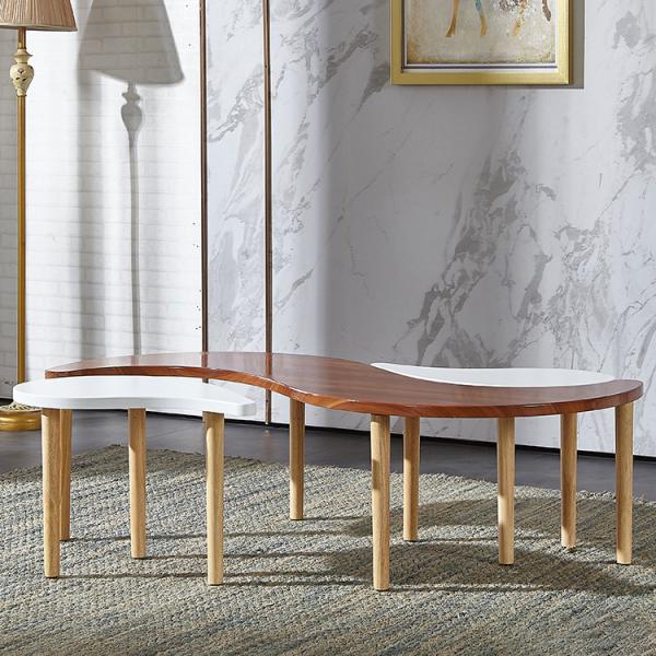 China Detachable Solid Wood Coffee Tables E1 MDF With Stitching Design factory