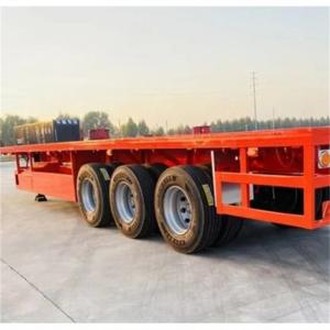 China 3 Axles Custom 2 4 5 6 Axles 40 Ft 12.00R20 Tire Container Transport Flatbed Semi-Trailer with Max Payload 30ton factory