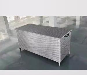 China Home Indoor And Outdoor Garden Space Cushion Trunk Furniture Rattan Storage Box Outdoor Woven Rattan Waterproof factory