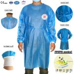 CE EN14126 AAMI Pb70 Disposable Lab Coats PP PE Coated Non Woven Isolation Gown